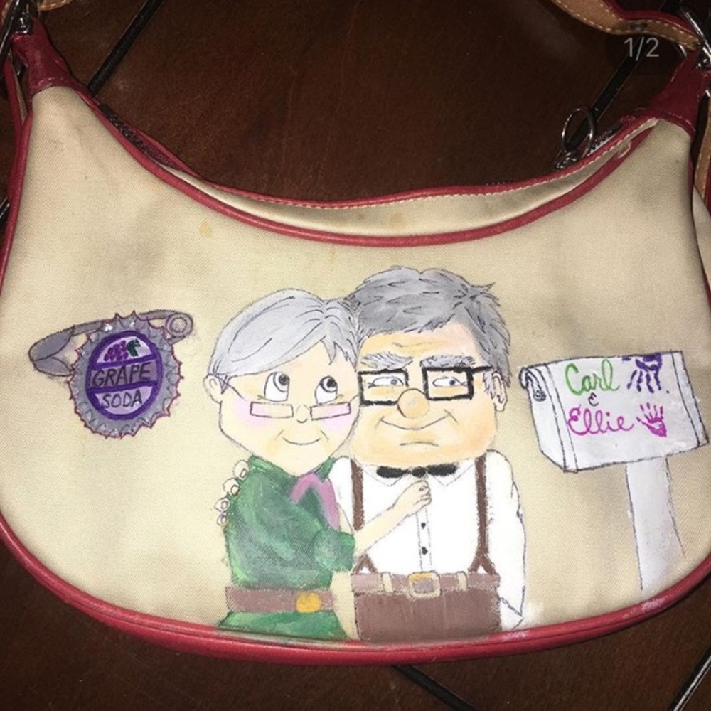 Hand painted Disney Up! coach purse